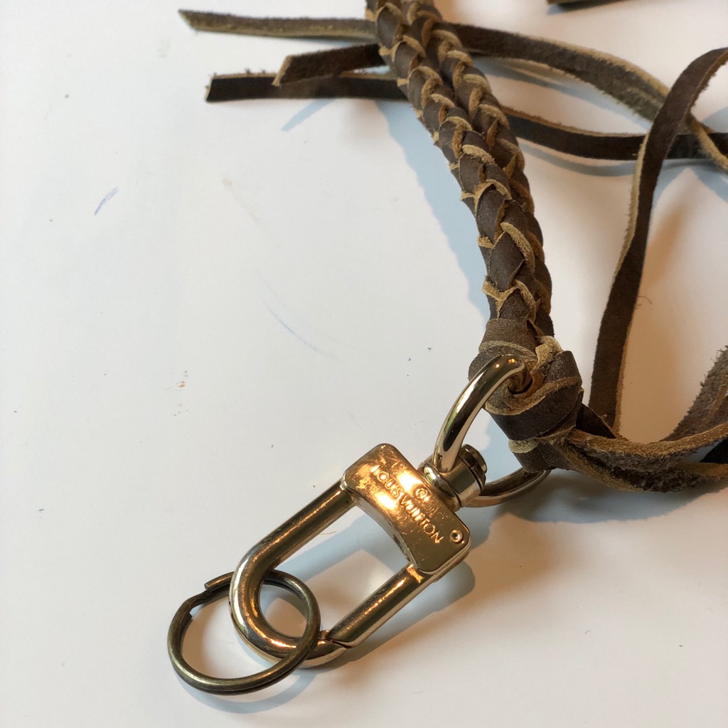 Upcycled Hardware Leather Keychain